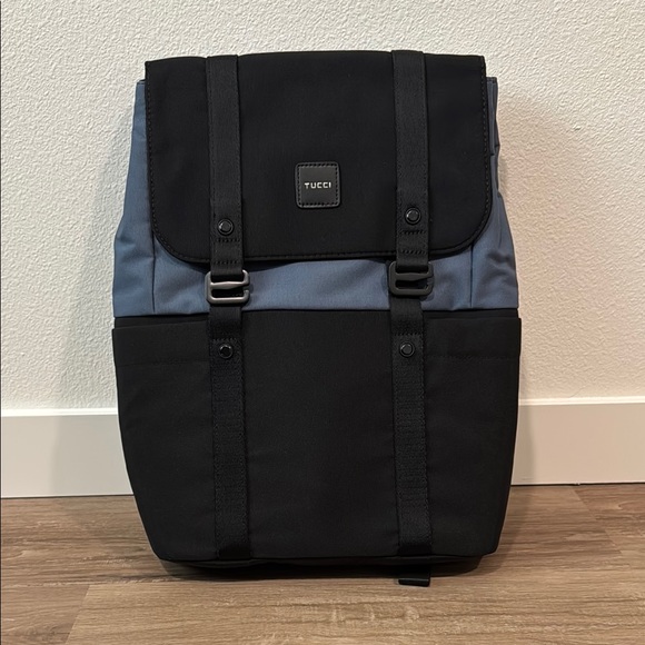 Men's Black and Blue Backpack - Picture 1 of 6